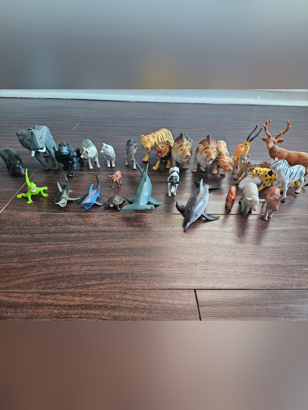 Assorted Animal Toy Set - Blue, Gray, Yellow, Brown